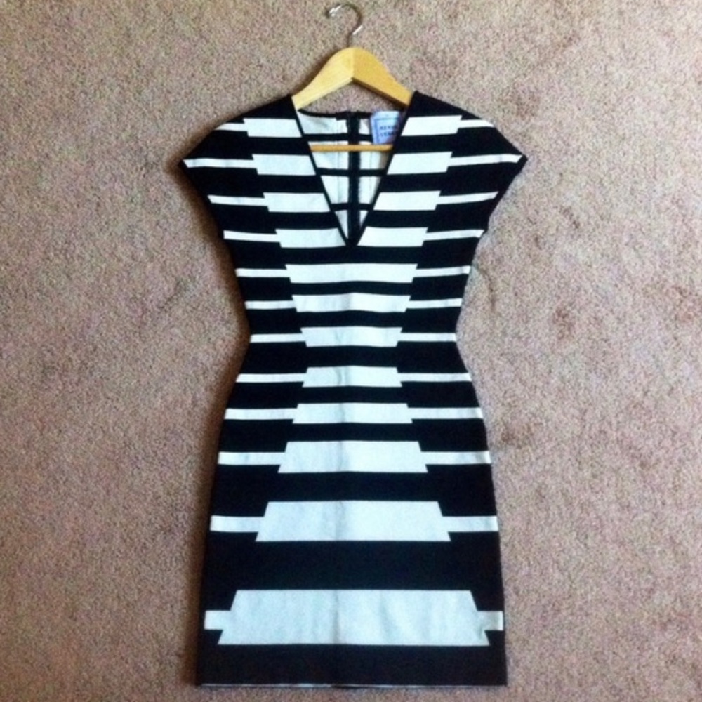 Herve Leger Geometric Bandage Dress